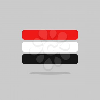 Yemen flag state symbol stylized geometric elements
