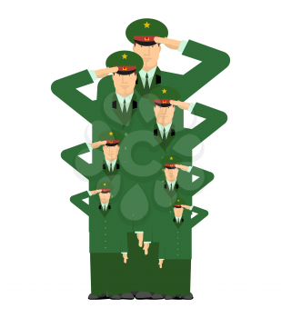 Military family. Relatives of soldiers. Army stirpes. Russian officers in uniform. Illustration for Defenders of Fatherland Day. Military holiday in Russia. February 23
