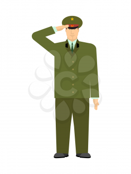 Russian military officer isolated. Soldier from Russia. Illustration for Defenders of Fatherland Day. Military holiday
