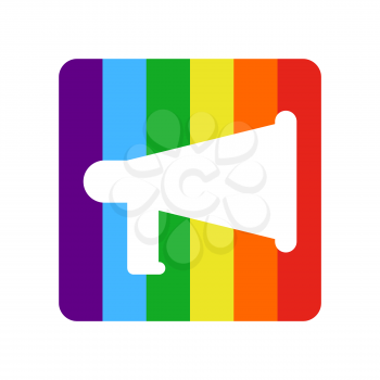 Coming out LGBT sign message. Rainbow megaphone Icon social network. Symbol Recognition of belonging to sexual or gender minority. Lesbians and gays
