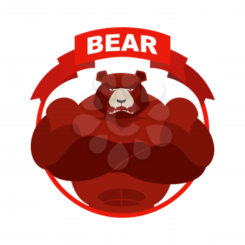 Red Bear Down Arrow. Exchange Trader illustration. Business concept
