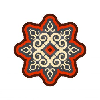 Arabic ornament isolated. Oriental decorative rosette. Islamic Symbol

