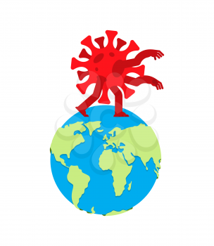 Coronavirus impact on planet. Pandemic virus and earth. Global epidemic disease 2019-nCoV Novel virus