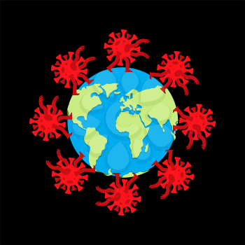 Coronavirus epidemic on planet. Global Pandemic disease 2019-nCoV Novel virus 