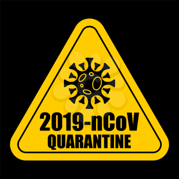 Coronavirus Quarantine sticker. Virus 2019-nCoV on home. Pandemic. Global epidemic disease. Sign isolation period. Deadly disease of the 21st century