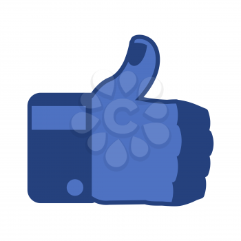 Thumbs up isolated. Brutal Man's Like symbol on white background
