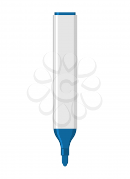 blue marker isolated. Office stationery. school desk accessories. Large pen on white background.