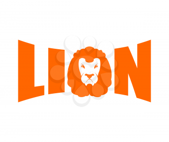 Lion logo. Leo emblem lettering. head predator and letters
