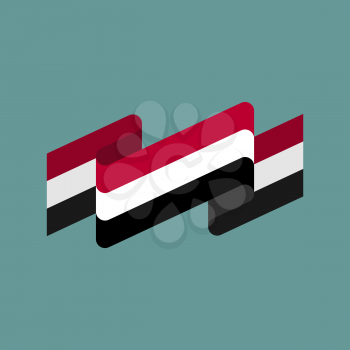 Yemen flag ribbon isolated. Yemeni tape banner. National symbol of ountrys public
