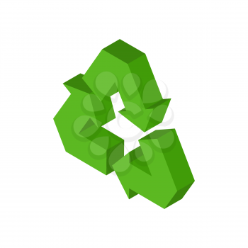 Recycling sign. Green recast symbol. Running emblem isolated