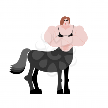 Centaur woman fairytale creature. Female horse isolated. Fantastic animal. Centaurus mythology beast monster
