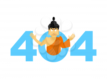 Error 404. surprisingly Buddha. Page not found template for website. Page lost and found message