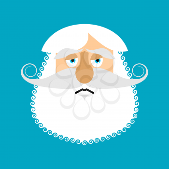 Old man sad Emoji. senior with gray beard face sorrowful emotion isolated