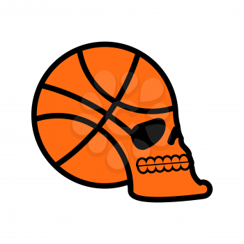 basketball skull. sport fans emblem. ball skeleton head. Symbol for game lover