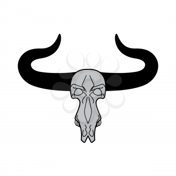 Skull cow. head of skeleton bull. Death of an farm animal. Remains cattle
