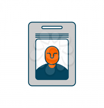 Badge isolated. pass an employee on white background. Office Accessory
