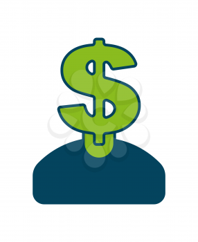 Investor icon. Dollar man sign. Boss of money. Business concept symbol
