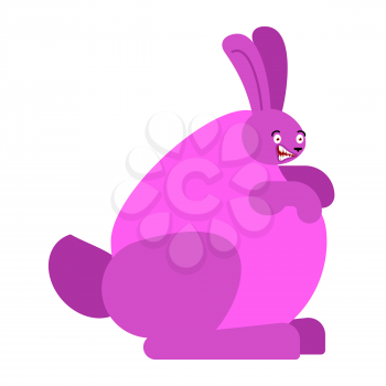 Rabbit monster Radioactive. Large purple bunny radiation
