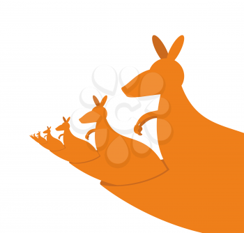 Kangaroo recursion. Lot of Australian kangaroos are sitting in their pockets
