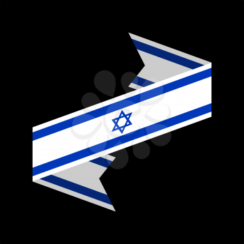 Israel flag isolated. Israeli banner ribbon. Jewish Symbol of State
