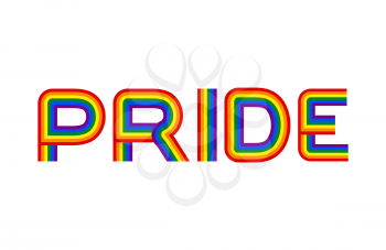 Pride LGBT community emblem. Rainbow letters gay symbol
