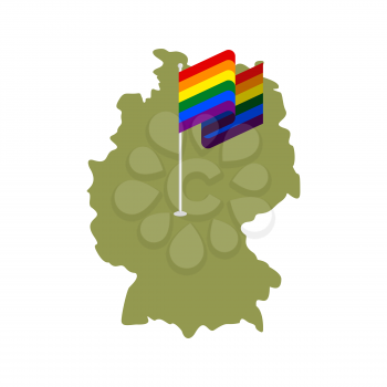 LGBT Germany. Map of Deutschland and gay flag. European Union country permission of same-sex marriages