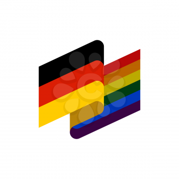 Germany and LGBT flag. Symbol of tolerant Deutschland. Gay sign rainbow
