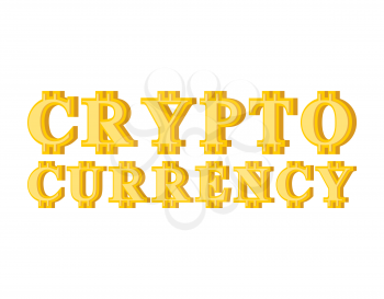  Cryptocurrency lettering sign. Bitcoin font letter. Web money alphabet. Vector illustration
