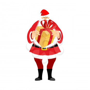 Santa Claus and gift box. Christmas and New Year Vector illustration

