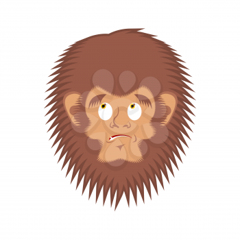 Bigfoot  guilty emoji. Yeti  delinquent face. Abominable snowman culpable avatar. Vector illustration