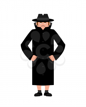 Exhibitionist Closed coat isolated. publicly expose intimate parts of his body. Vector illustration
