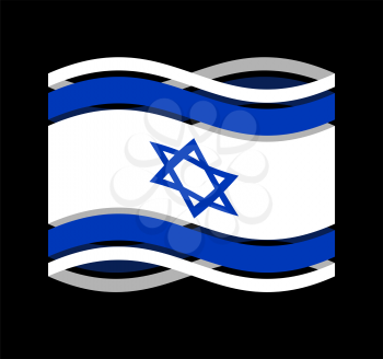 Israel Flag ribbon isolated. Israeli symbol national tape. State country sign. Vector illustration
