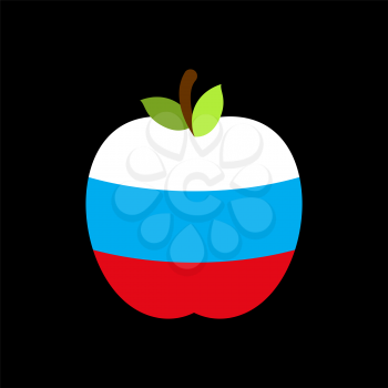 Apple Russia flag. Russian National Fruit. Vector illustration
