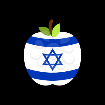 Apple Israel flag. Israeli National Fruit. Vector illustration
