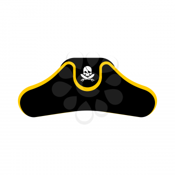 Pirates cap isolated. Hat buccaneer. Bones and skull. Corsair Accessory
