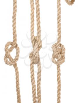 ship ropes with a knot isolated on white background