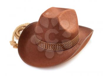 brown cowboy hat isolated on white background