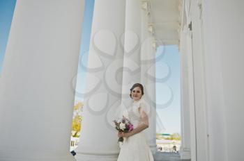 The bride with the white columns.