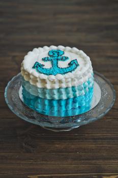 A cake with an anchor for the child.