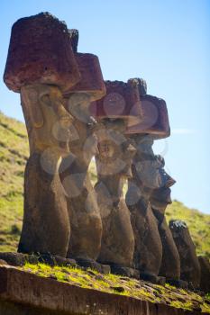 Moais at Ahu Tongariki (Easter island, Chile)