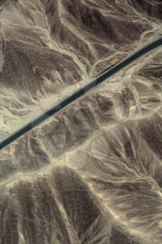pan-American highway in the area of the Nazca desert - Peru, South America