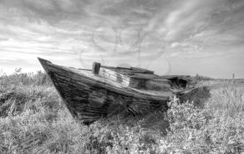 monochrome black and white infrared photography boat on the beach