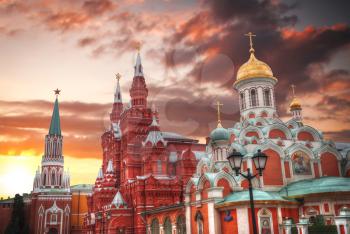 State National History Museum of Russia. Located on the red square of Moscow