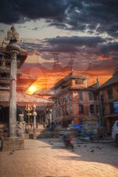 Street of the city of Kadmandu. Nepal. Himalayas