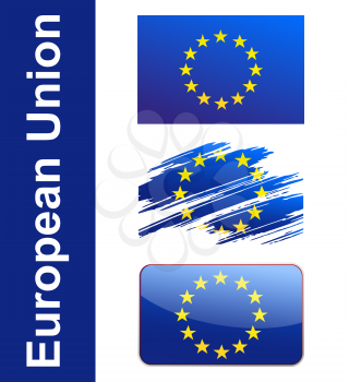 Flag European Union isolated on white background vector