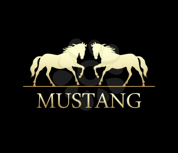 Elegant horse for logo, vector illustration