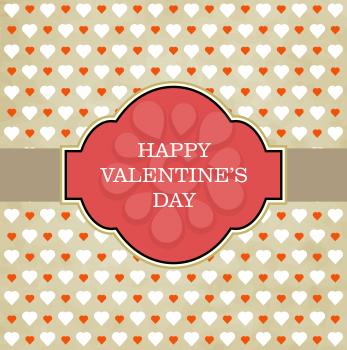 Happy Valentine's day celebration greeting card design vintage background