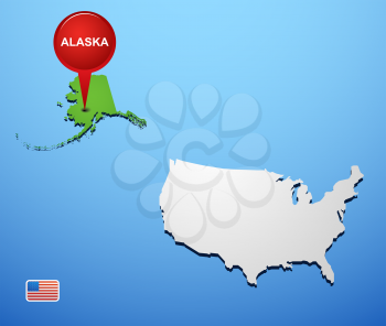 Alaska on USA map
