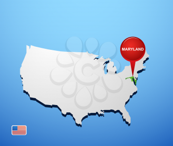 Maryland on USA map
