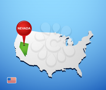 Nevada on USA map